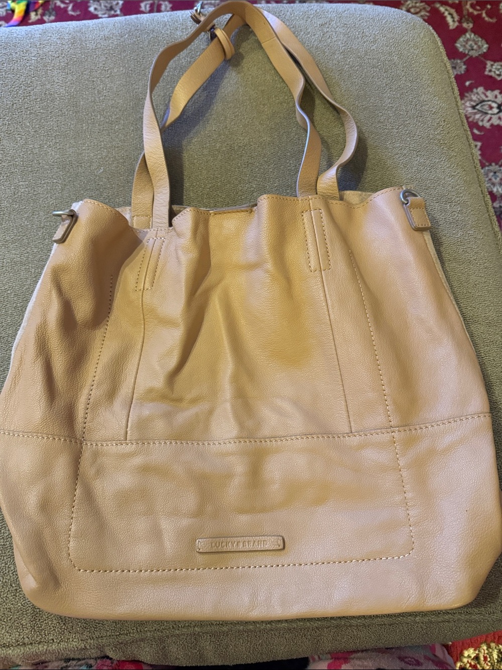 LUCKY BRAND Nude Beige Soft Leather Bag Purse Shoulder Bag (TD)